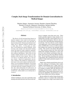 Complex Style Image Transformations for Domain Generalization in Medical
  Images