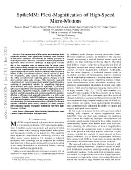 SpikeMM: Flexi-Magnification of High-Speed Micro-Motions