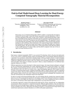 End-to-End Model-based Deep Learning for Dual-Energy Computed Tomography
  Material Decomposition