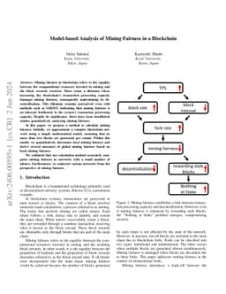 Model-based Analysis of Mining Fairness in a Blockchain