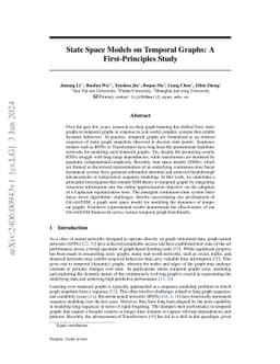 State Space Models on Temporal Graphs: A First-Principles Study
