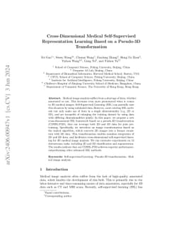 Cross-Dimensional Medical Self-Supervised Representation Learning Based
  on a Pseudo-3D Transformation