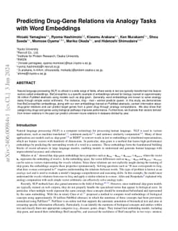 Predicting Drug-Gene Relations via Analogy Tasks with Word Embeddings