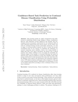 Confidence-Based Task Prediction in Continual Disease Classification
  Using Probability Distribution