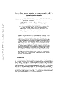 Deep reinforcement learning for weakly coupled MDP's with continuous
  actions