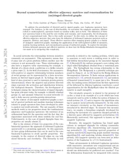 Beyond symmetrization: effective adjacency matrices and renormalization
  for (un)singed directed graphs