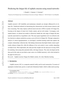 Predicting the fatigue life of asphalt concrete using neural networks