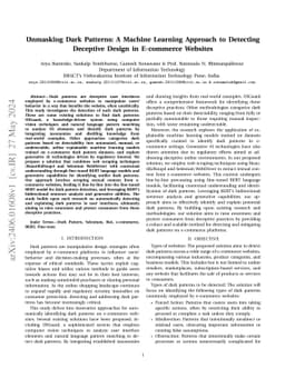 Detecting Deceptive Dark Patterns in E-commerce Platforms