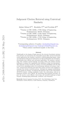 Judgement Citation Retrieval using Contextual Similarity