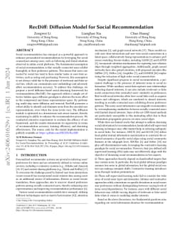RecDiff: Diffusion Model for Social Recommendation