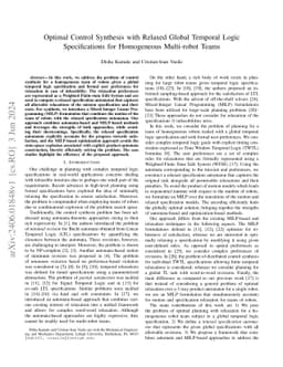 Optimal Control Synthesis with Relaxed Global Temporal Logic
  Specifications for Homogeneous Multi-robot Teams