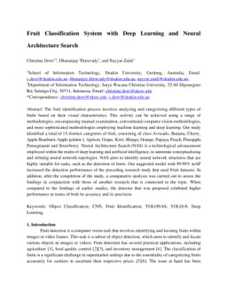 Fruit Classification System with Deep Learning and Neural Architecture
  Search
