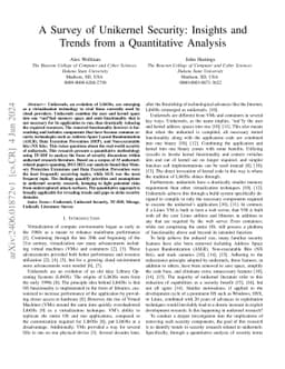 A Survey of Unikernel Security: Insights and Trends from a Quantitative
  Analysis