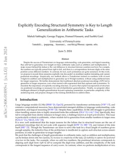 Explicitly Encoding Structural Symmetry is Key to Length Generalization
  in Arithmetic Tasks