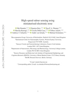 High-speed odour sensing using miniaturised electronic nose