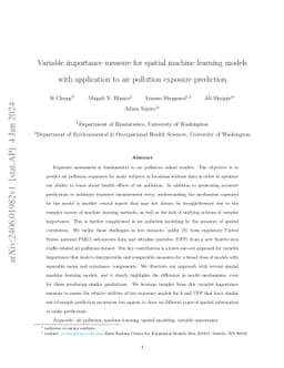 Variable importance measure for spatial machine learning models with
  application to air pollution exposure prediction