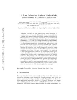 A Risk Estimation Study of Native Code Vulnerabilities in Android
  Applications