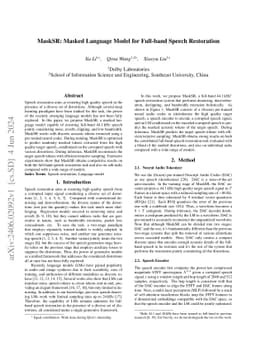 MaskSR: Masked Language Model for Full-band Speech Restoration