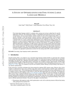 A Study of Optimizations for Fine-tuning Large Language Models