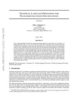 Technical Language Processing for Telecommunications Specifications