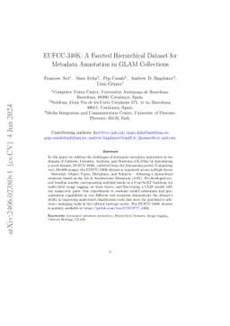 EUFCC-340K: A Faceted Hierarchical Dataset for Metadata Annotation in
  GLAM Collections