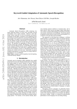 Keyword-Guided Adaptation of Automatic Speech Recognition
