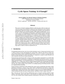 Cyclic Sparse Training: Is it Enough?