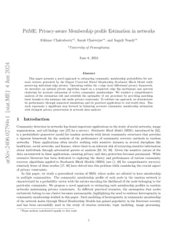 PriME: Privacy-aware Membership profile Estimation in networks