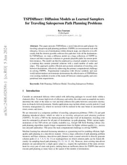 TSPDiffuser: Diffusion Models as Learned Samplers for Traveling Salesperson Path Planning Problems