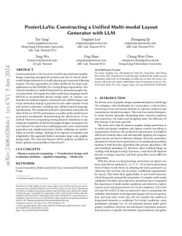 PosterLLaVa: Constructing a Unified Multi-modal Layout Generator with
  LLM