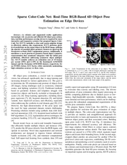 Sparse Color-Code Net: Real-Time RGB-Based 6D Object Pose Estimation on
  Edge Devices