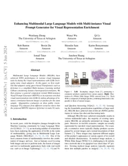 Enhancing Multimodal Large Language Models with Multi-instance Visual
  Prompt Generator for Visual Representation Enrichment
