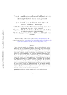Ethical considerations of use of hold-out sets in clinical prediction
  model management