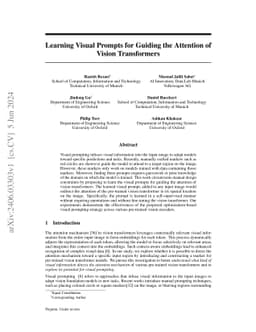 Learning Visual Prompts for Guiding the Attention of Vision Transformers