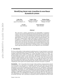 Identifying latent state transition in non-linear dynamical systems