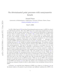 On determinantal point processes with nonsymmetric kernels