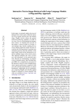Interactive Text-to-Image Retrieval with Large Language Models: A
  Plug-and-Play Approach