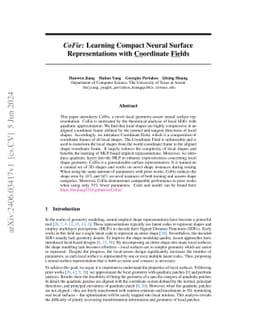 CoFie: Learning Compact Neural Surface Representations with Coordinate
  Fields