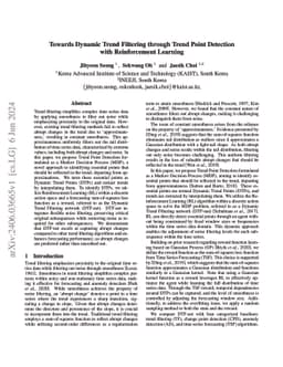 Towards Dynamic Trend Filtering through Trend Point Detection with Reinforcement Learning