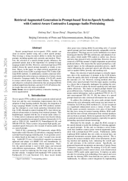 Retrieval Augmented Generation in Prompt-based Text-to-Speech Synthesis
  with Context-Aware Contrastive Language-Audio Pretraining