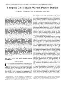 Subspace Clustering in Wavelet Packets Domain
