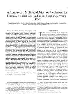 A Noise-robust Multi-head Attention Mechanism for Formation Resistivity
  Prediction: Frequency Aware LSTM