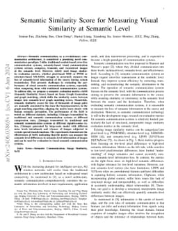 Semantic Similarity Score for Measuring Visual Similarity at Semantic
  Level
