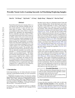 Provably Neural Active Learning Succeeds via Prioritizing Perplexing
  Samples