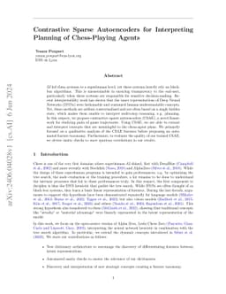 Contrastive Sparse Autoencoders for Interpreting Planning of
  Chess-Playing Agents