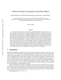 Online learning of a panoply of quantum objects