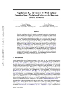 Regularized KL-Divergence for Well-Defined Function-Space Variational
  Inference in Bayesian neural networks