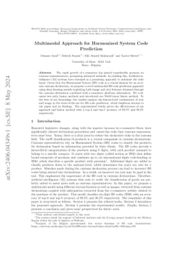 Multimodal Approach for Harmonized System Code Prediction