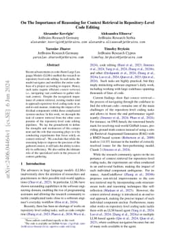 On The Importance of Reasoning for Context Retrieval in Repository-Level
  Code Editing