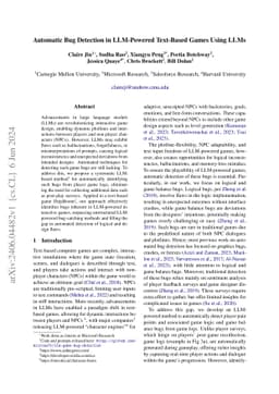Automatic Bug Detection in LLM-Powered Text-Based Games Using LLMs